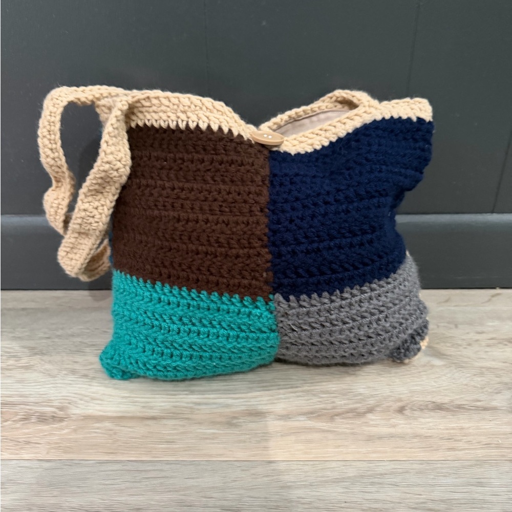 Handcrafted Multicolor Crochet Tote Shoulder Bag